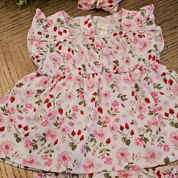 Floral Skort Set Short Skirt, Headband And Top 6X - Picture 2 of 15